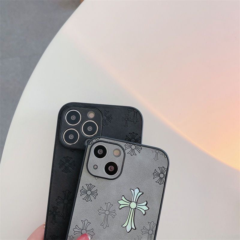 Chrome Hearts Styel Cross Iphone case For Iphone 15Promax Plus 14 13 12 11 Bown