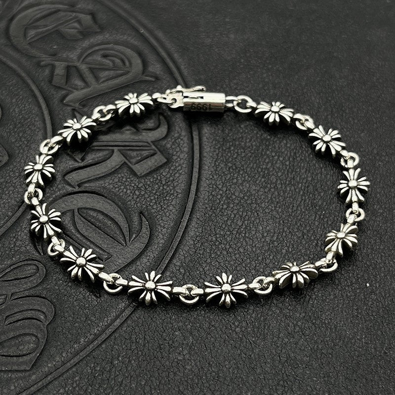 Chrome Hearts Cross Danger Silver Bracelet For Men Women