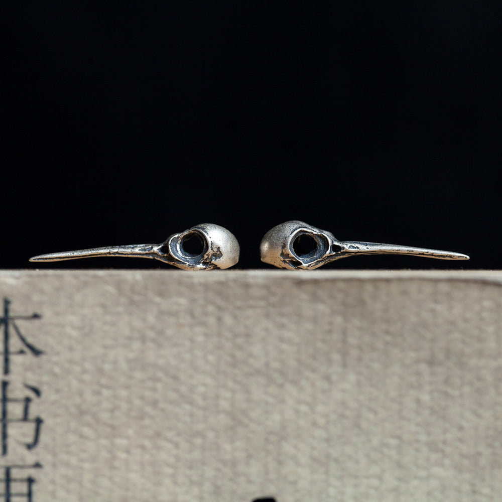 Vintage 925 silver Earring Goro Style Birds For Man Woman Punk Hippop Goth