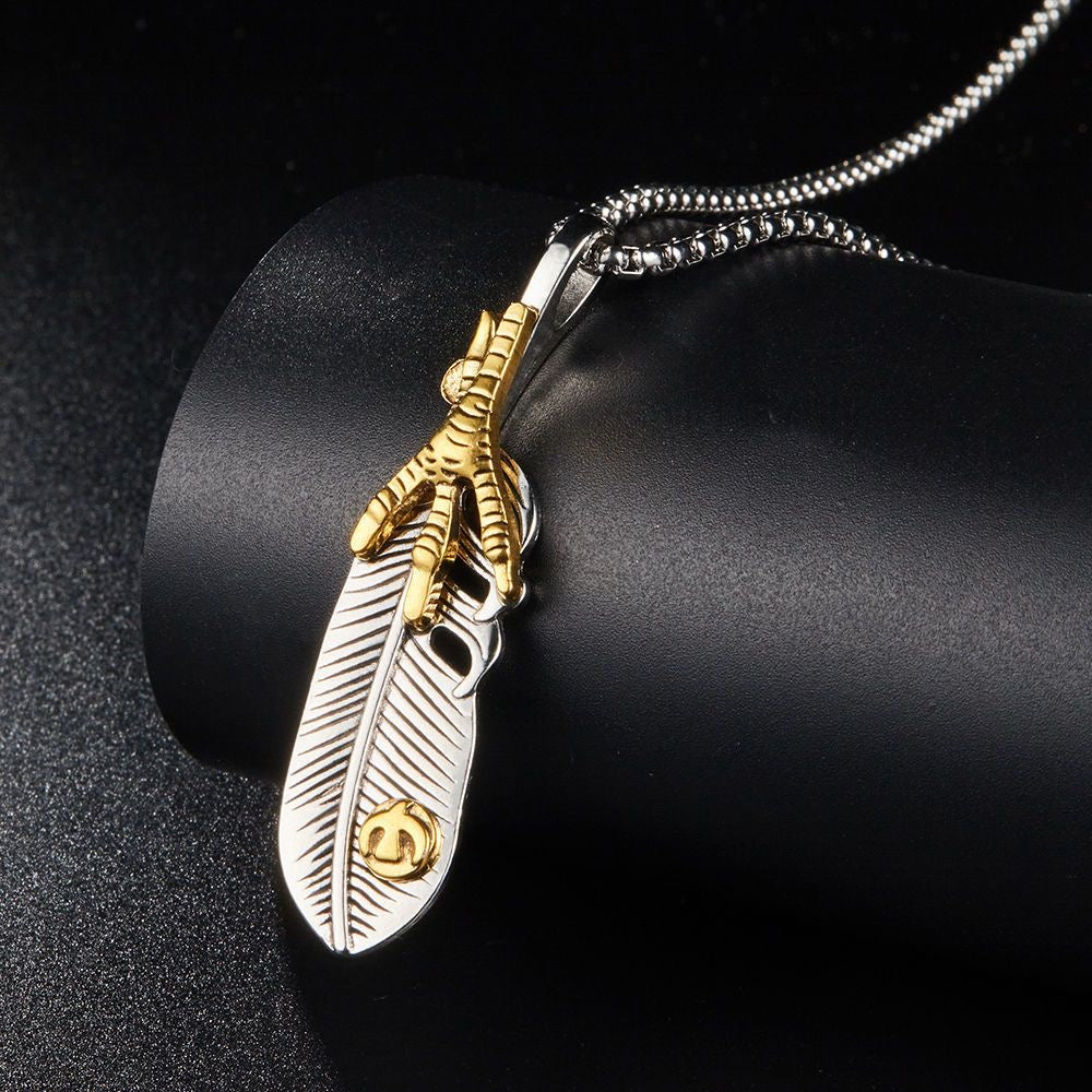 Japan Takahashi Goro`s Style Feather Silver Necklace For Men Women