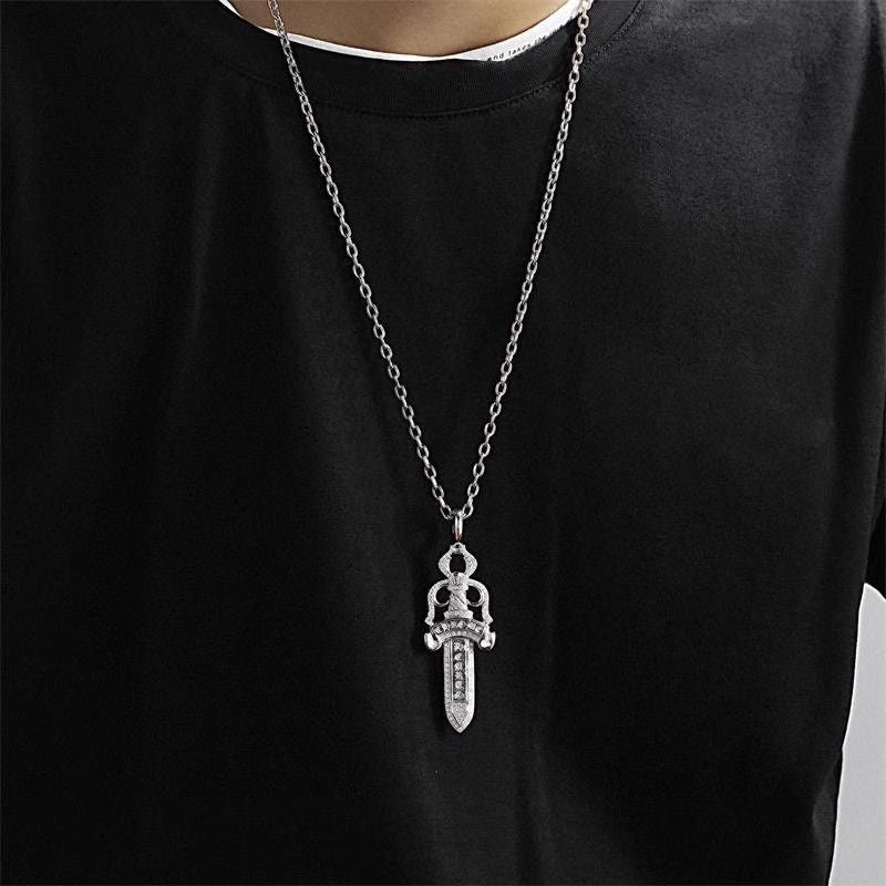 Chrome Hearts Style Danger Silver Necklace For Men Women