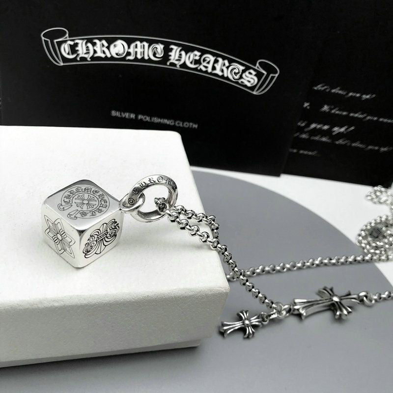 Chrome Hearts Style Cross chain Silver Color Necklace For Men Women 925 Silver