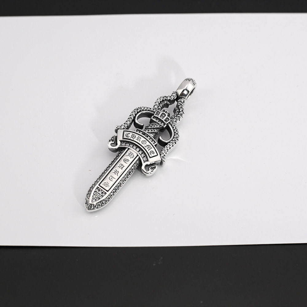 Chrome Hearts Style Danger Silver Necklace For Men Women